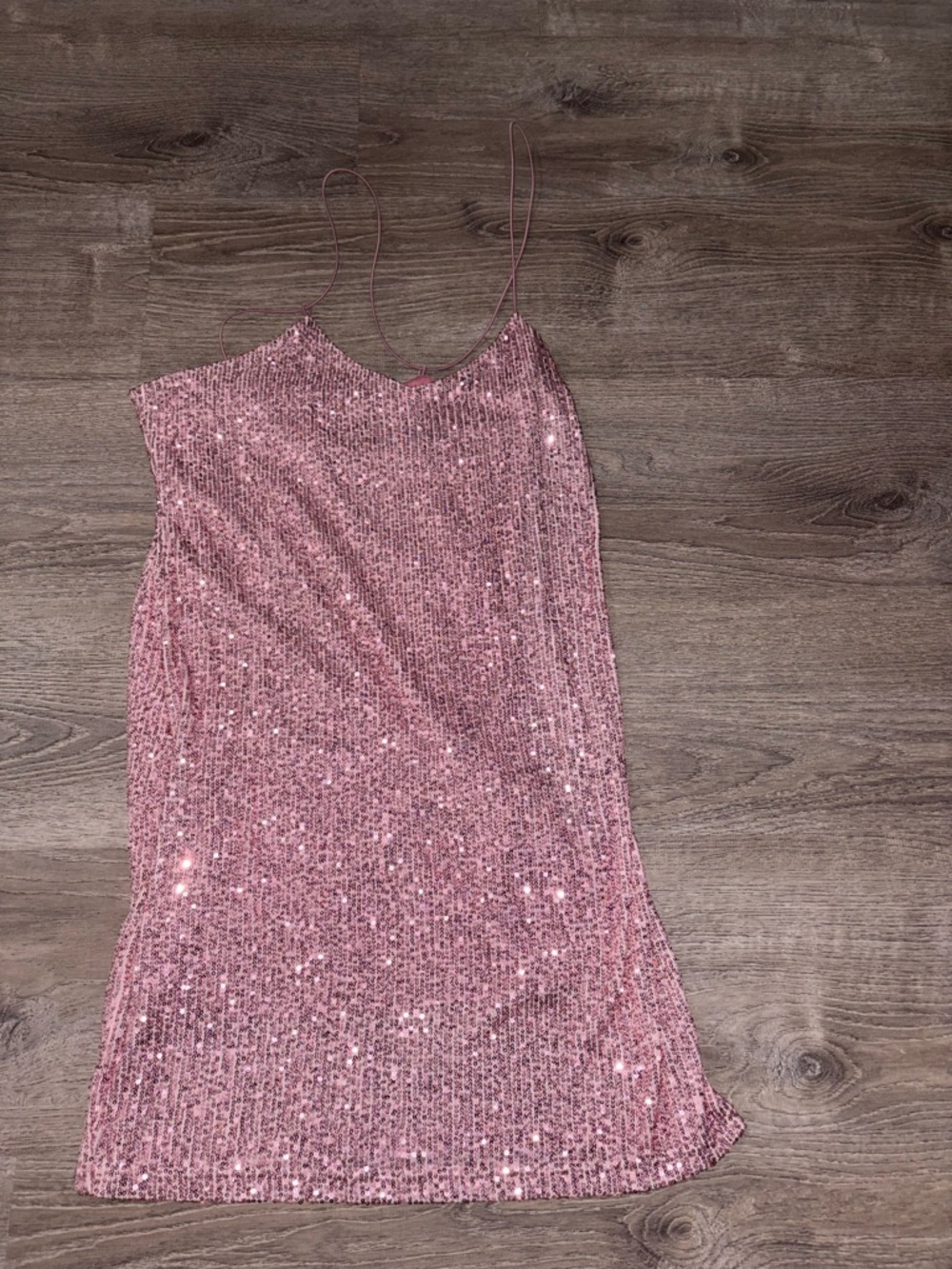 Sparkling Pink Sequin Slip Dress